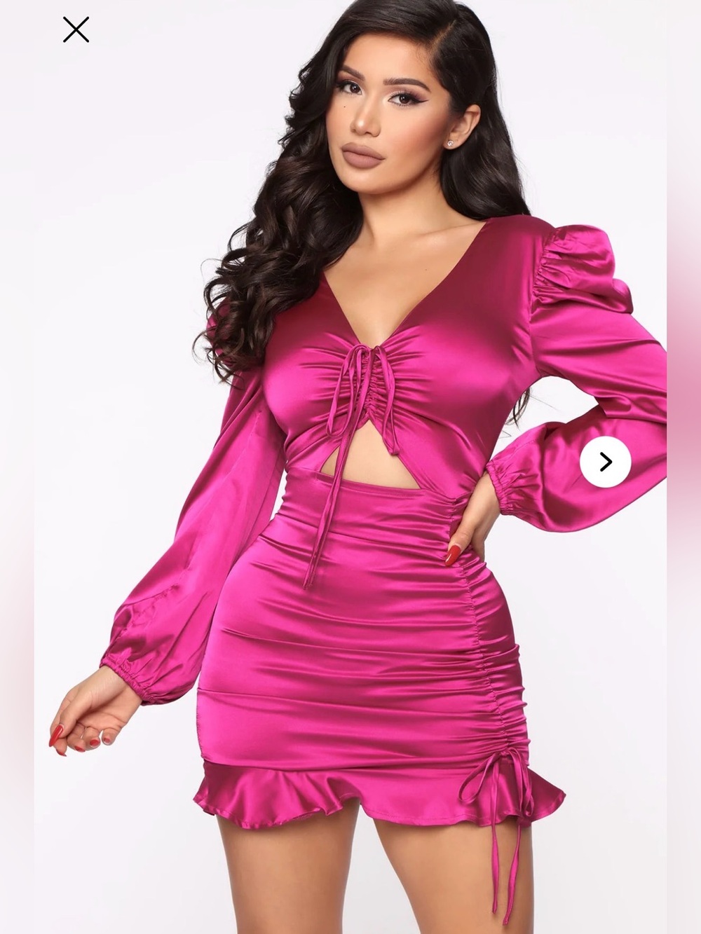 Fashion Nova Someone Special Satin Mini Dress - Magenta